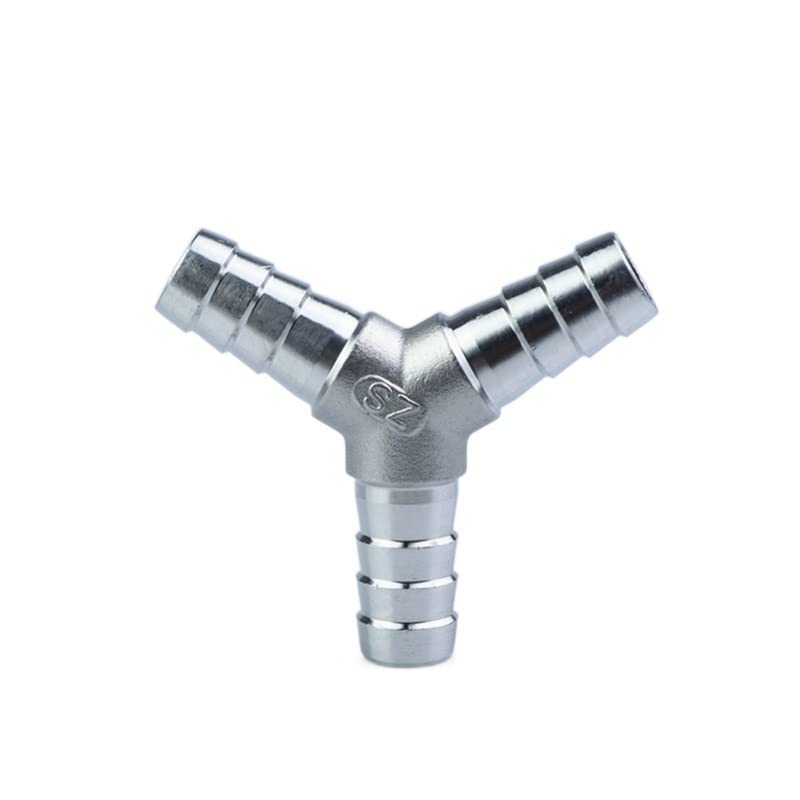 SAHUL 3-Wege-T/Y-Schlauchverbinder aus Edelstahl 304 – 6 mm/10 mm/12 mm/15 mm/20 mm/25 mm (Y-Typ, 14 mm Widerhaken), 1 Stück