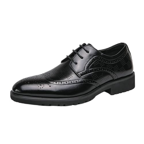 Mens Large Size Brogue Oxford Dress Shoes British Style Business Leather Wedding Groom Shoes Spring Lace up