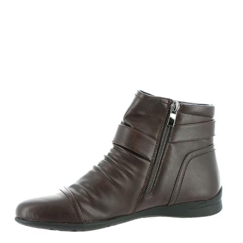 Wanderlust Womens Mandy Faux Leather Flats Ankle Boots Brown 12 Medium (B,M)4