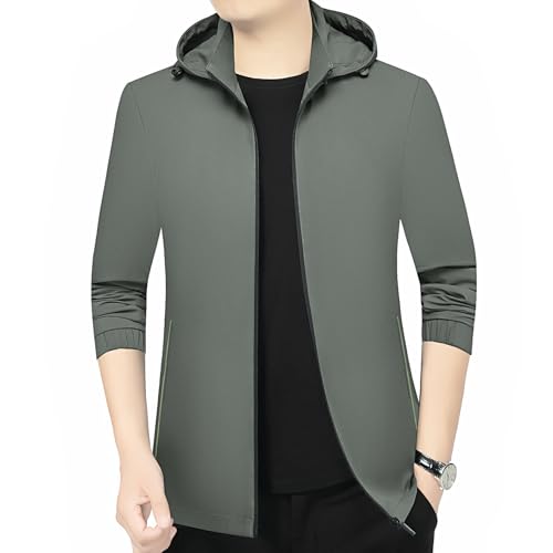 Chaqueta informal de primavera con capucha cómoda de caballero ligera 6