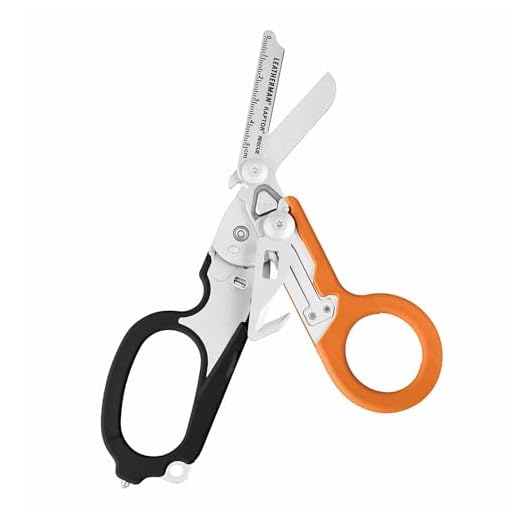LEATHERMAN, Raptor Rescue Ciseaux d'urgence avec coupe-sangle et brise-verre, fabriqué aux États-Unis, noir/orange avec étui utilitaire