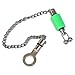 Stainless Steel Carp Fishing Bobbins Indicator with Chain, for Bite Alarm and Hanger Clip, Red/Yellow/Blue/Green, 22cm, 19g, Fishing Accessory Kit(Green)