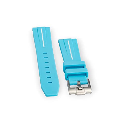 Bracelet MoonSwatch caoutchouc bleu ciel et blanc élégant de haute qualité
