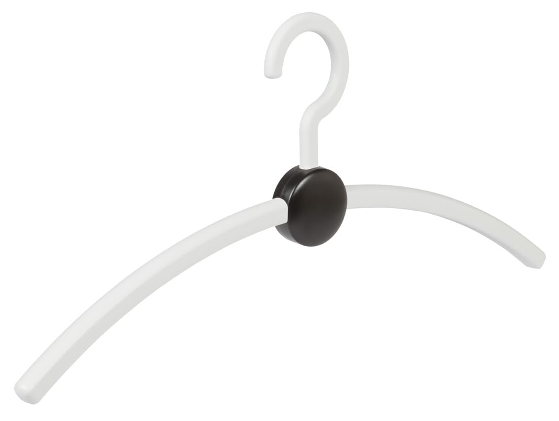Kleiderbügel, Jackenbügel, Garderobenbügel, Point, 6er Set, Kunststoff, Weiß, Schwarz, Jacke, Nicht drehbarer Haken, 45 cm (708170/6)