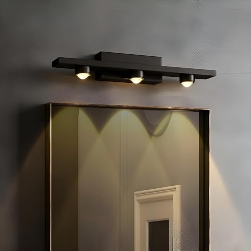 Image of FILLISKA LED Mirror /Picture /Vanity Light with Warmwhite Light and Luxurious Gold Finish (3 LED Matt Black-985B)