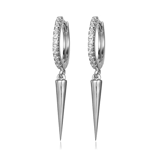 Boucles d'oreilles pendantes en argent 925 et oxydes de zirconium scintillants