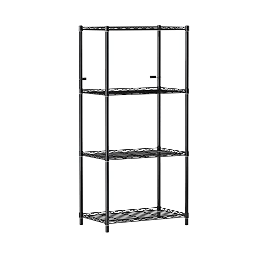 Image of 4-Shelves Wheels Heavy Duty Steel Storage Rack | Multipurpose Shelving Unit for Kitchen, Home & Utility