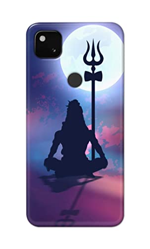 Image of Printed Hard Back Cover Case for Google Pixel 4A 4G Back Cover (Lord Shiva) -702