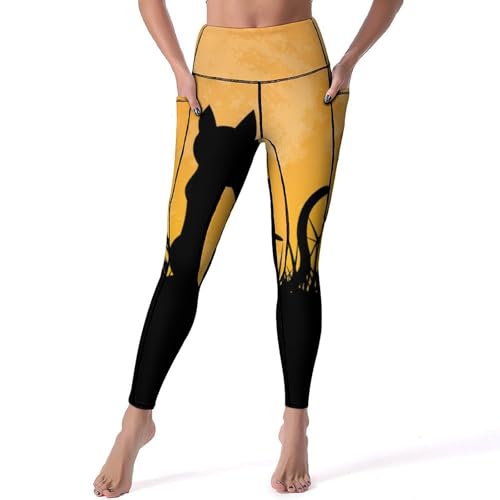 Legging femmes pantalon de sport yoga Ombre du Chat fitness S
