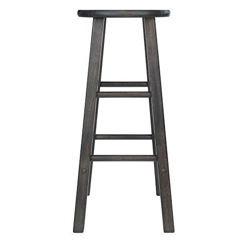 Image of Winsome Element 2-Piece Counter Stool Set, Classic Backless Bar Chairs for Kitchen & Dining Room Seating, Timeless Essential Furniture for Home, Dorm, Apartments