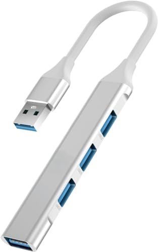 Image of USB HUB Mini USB Hub Extensions, 4 Port USB 3.0 Hub Expander, 2.0 Hub, USB Adapter Station, Ultra Slim Portable Data Hub USB Splitter Aluminum Applicable for PC (USB to 4 Port HUB)
