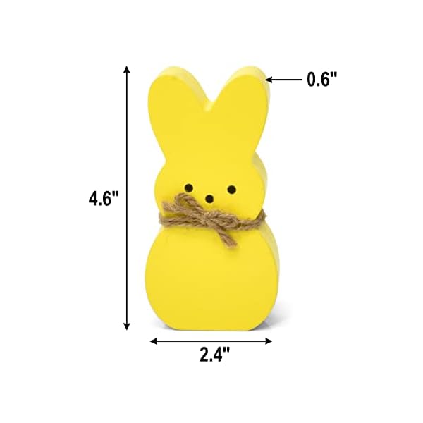 Gift boutique 4 easter bunny peeps table decorations centerpieces wooden spring shaped peep bunnies rabbit tiered tray table top sign decor for mantle home wood rustic farmhouse party supplies  urban country home decor