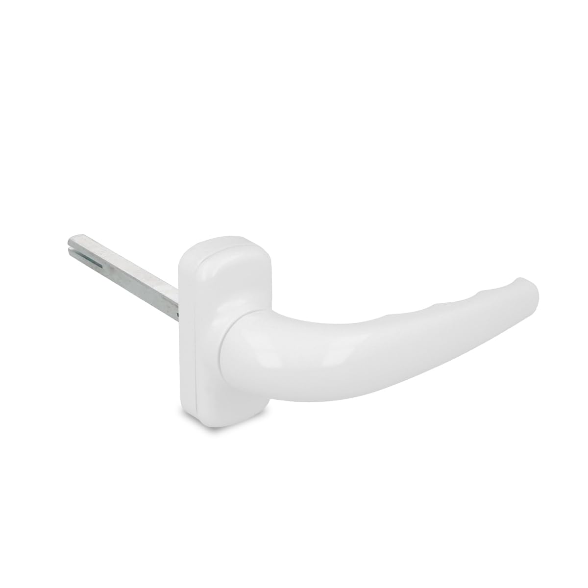 AMIG - Door Handle with Reinforced Plate - Sendoa Model - Aluminium - Dimensions: 125 X 66 mm - Square 8 mm - White