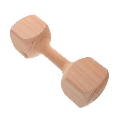 POPETPOP Wooden Dumbbells Natural Gym Equipment for Indoor Fitness Exercise Lightweight Hand Weights for Boys and Encourages Physical Activity and Parent Interaction