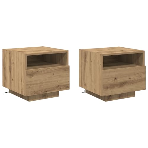 Table de chevet compacte LED lot de 2 pour optimiser le rangement - 3