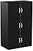 Hodedah 6 Door Bookcase cabinet, Black