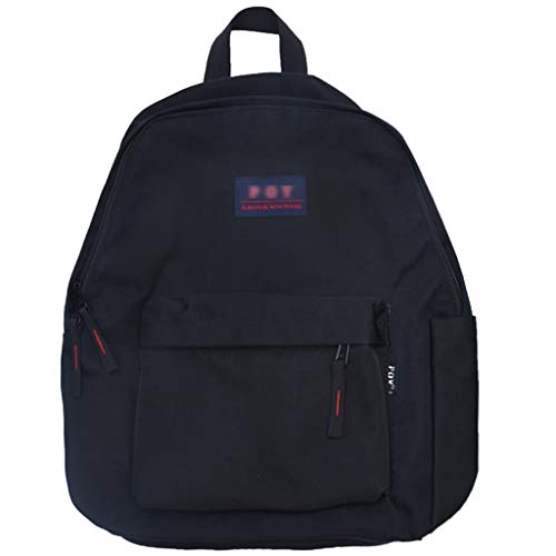 LZY Sac à Dos Classique Unisexe école Middle School, Sac à Dos for Homme Femme, Daypacks Rucksack, 14 bookbags InchCasual Voyage Daypack Side Pocket (Color : Noir)
