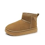 [VimLex] スノーブーツ メンズ ムートンブーツ 裏起毛 暖かい スノーシューズ 防風 防寒ブ ーツ 滑り止め アウトドア 通勤 雪対応 ファー ワークブー ツ 防寒 滑り止め 冬靴 (27.0 cm,キャメル8)