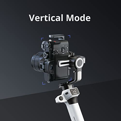 Image of Moza Aircross S Gimbal Stabilizer 3-Axis Handheld Stabilizer For Mobile Phone Dslr Cameras Dual Camera Mount Quick Switch Stay On Vertical Mode Timelapse Auto-Tuning Dolly Zoom With 4Lb Payload - Grey
