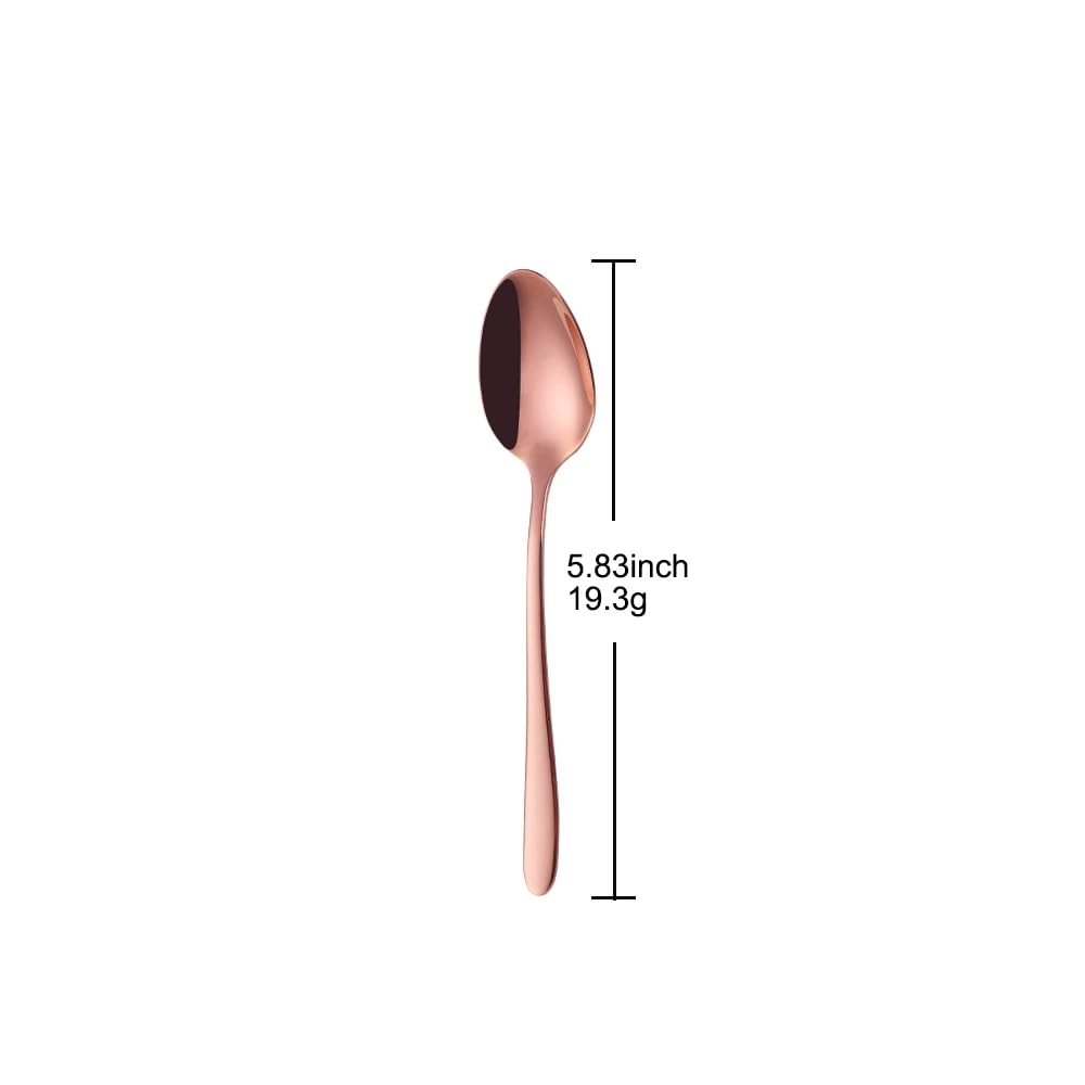 Juego de 15 cucharas de café doradas, juego de cubiertos de acero inoxidable para tartas, postres, vajilla para fiestas en casa, color oro rosa