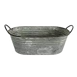 colourliving Pflanztopf Pflanzgefäß Zinktopf Serie Old Green oval oder rund Blumentopf Metall Übertopf (oval, 49,5x27x16 cm)