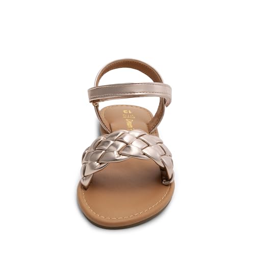 Image of DREAM PAIRS Girls Sandals Classic Open Toe Braided Flat Sandals Summer Dress Shoes