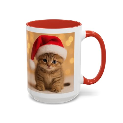 Christmas Coffee Mug - Cute Kitten Design