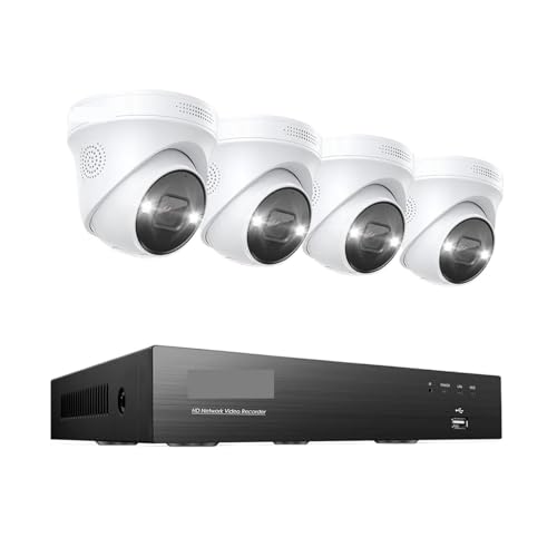 4K 8MP 5MP POE rfIĎLbg 8CH H.265 z[CCTV NVRZbg J[iCgrW AIm IPZLeBJVXe(None,4PCS 5MP Cameras)
