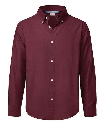 J.VER Boy's Long Sleeve Oxford Dress Shirts Solid Casual Button Down Collar Shirt Kids Formal Uniform Tops