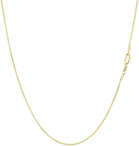 AOZEL Gold Chain for Women Dainty Thin Gold Chain Simple 14K Real Gold Plated Necklace 1mm Box Chain 22 inch
