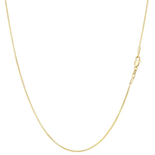 Aozel Gold Chain For Women Dainty Thin Gold Chain Simple 14K Real Gold Plated Necklace 1Mm Box Chain 22 Inch #TOP3