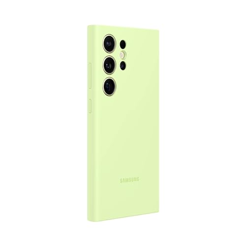 Image of SAMSUNG Galaxy S24 Ultra Silicone Phone Case, Protective Cover with Color Variety, Smooth Grip, Soft and Sleek Design, Snug Fit, US Version, EF-PS928TGEGUS, Light Green