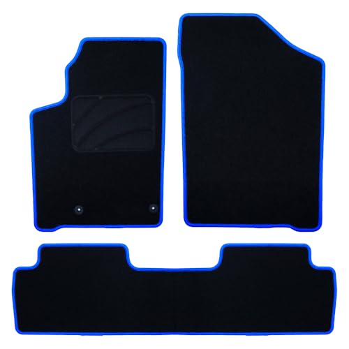 Tapis Berlingo 1996-2008 sur mesure : jeu de 5 pièces avec ganse bleue