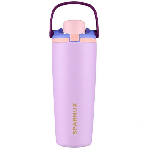 Image of FreeSip Gym Water Bottle 30oz with Built-in Straw & Chug Spout, Leak Proof Lock Lid, Carry Handle Travel Bottle for Fitness Workout Training Sports and Car Cup Holder(900 ML)
