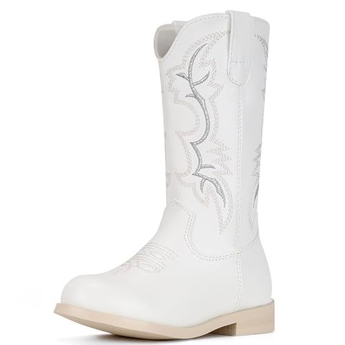 IUV Cowgirl Boots Cowboy Boots For Girls Boys Kids Toddler Fashion Western Boots Mid Calf Riding Shoes