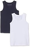  United Colors of Benetton Jungen Lutk Basic 1 Pullunder, Mehrfarbig (Bianco/Blu Scuro 252), 110 (Herstellergröße: X-Small)