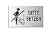 OFFORM DESIGN Schild - Bitte setzen | Türschild 60x100 mm Aluminiumschild Edelstahloptik Nr.44629-S