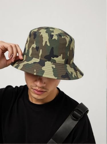 DEDICATED Army Bucket Hat - Cotton Packable Sun Hat for Men & Women - Military Style Boonie Hat for Outdoor, Hiking, Camping, Fishing, Travel & Beach - Lightweight, Breathable & UV Protection Cap