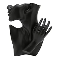 HUAOSN Jewellery Mannequin Display Set, Necklaces, Pendant Chain, Earring Ring, Jewellery Jewellery Bust and Hand Set, Realistic Artistic Earring Necklaces Ring Display Stand