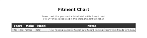 PartCatalog Turn Signal Flasher Compatible With Pontiac GTO 1967-1973, Amber, Halogen, Car, Automotive Electronic Flashers