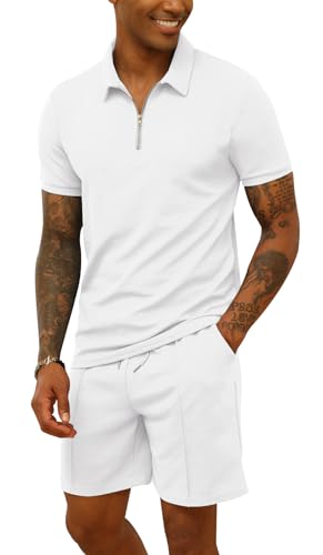 Materiale - Completo da uomo composto da camicia e pantaloncini in 2 pezzi realizzati in 50% cotone, 45% poliestere, 5% elastan, delicato sulla pelle, leggero, durevole e comodo da indossare tutti i giorni.