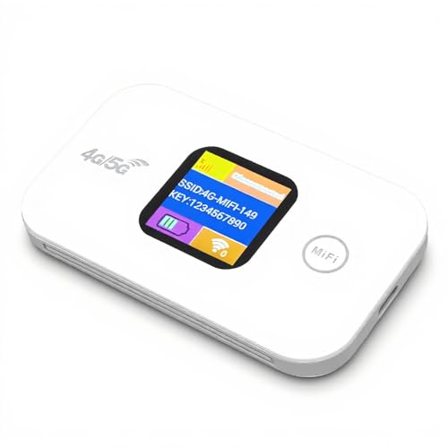 Goshyda 4G WiFi Mobile Hotspot, 300Mbps Enrutador WiFi Portátil de Alta Velocidad Conecta hasta 10 Dispositivos, con Batería de 2100 MAh, para Acampar de Viajes en Casa