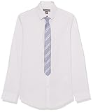 Picture of Van Heusen Boys' Long Sleeve Collared Button-Down Dress Shirt and Tie Set, Lavender Fog, 8 Husky