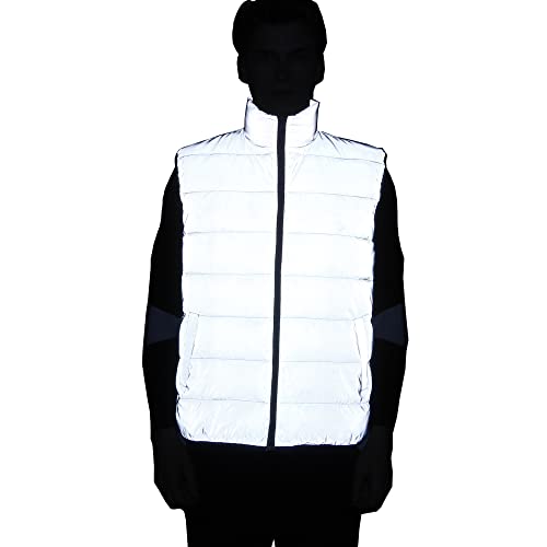 LZLRUN Reflective Winter Vest Jacket Coat Women Men Thick Warm Cotton Windbreaker Hooded
