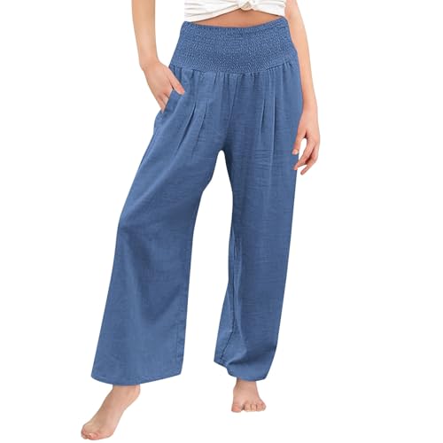 Teen Girls Palazzo Pants Kids Beach Travel Trousers Summer High Waist Casual Wide Leg 𝐋ounge Pant