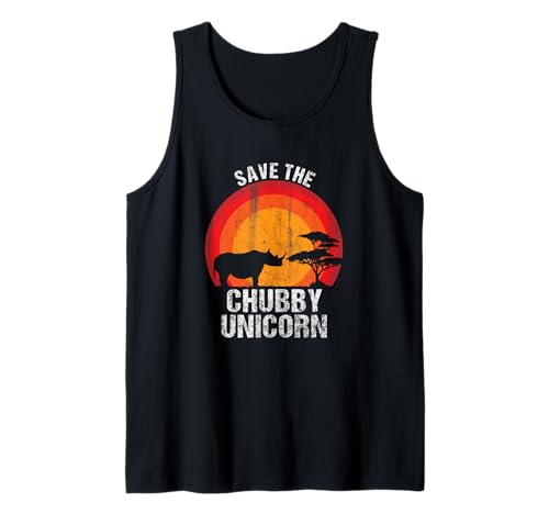 Salva los derechos de los animales rinocerontes divertidos vintage de Save The Chubby Unicorns Camiseta sin Mangas