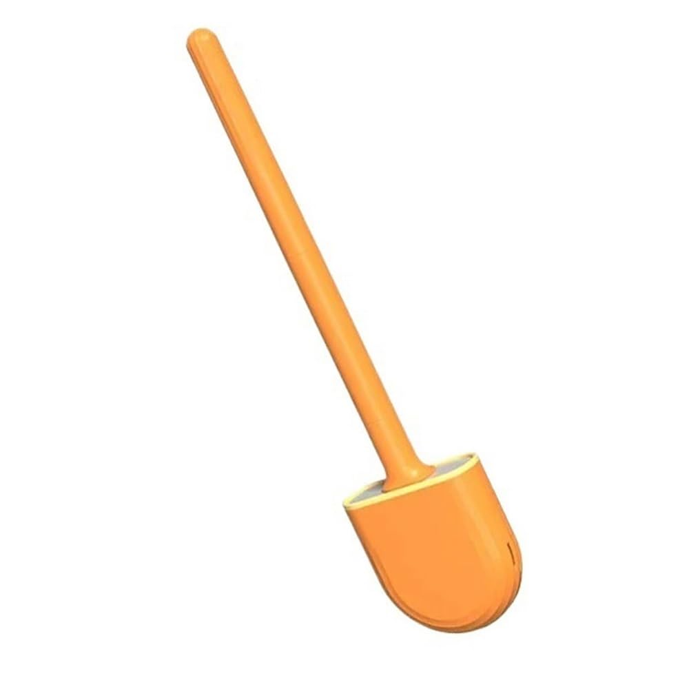 toilet brushes & holders Bathroom Tool Silicone Toilet Brush Holder Set Wall Mounted(Orange)