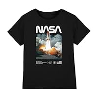 Cotton Soul NASA Lift Off Boys T Shirt, Black, 7-8 Years
