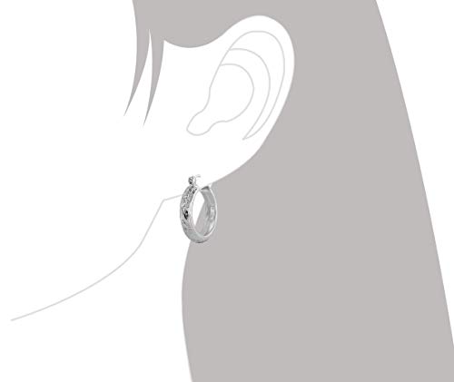 Sterling Silver 7/8 Inch Engraved Hoop Earrings4