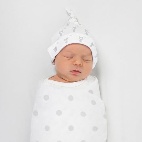 Image of SwaddleDesigns Cotton Muslin Swaddle Blanket, Receiving Blanket for Baby Boys & Girls, Best Registry Gift, 46x46 inches, French Dots, Sterling